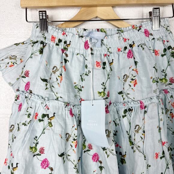 Hill House Floral Skirt Set - White and Pink - Picture 7 of 8